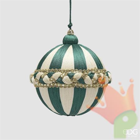 PALLINA DI NATALE TRECCIA BIANCO/VERDE 10CM