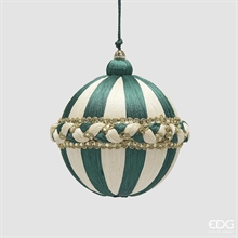 PALLINA DI NATALE TRECCIA BIANCO/VERDE 10CM