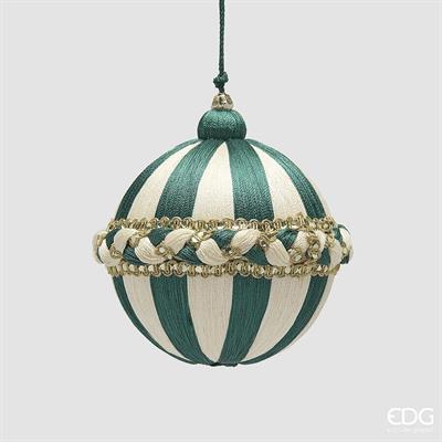 PALLINA DI NATALE TRECCIA BIANCO/VERDE 10CM