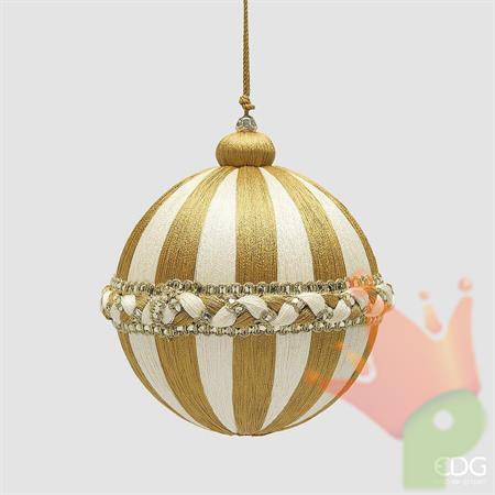 PALLINA DI NATALE TRECCIA BIANCO/ORO 12CM
