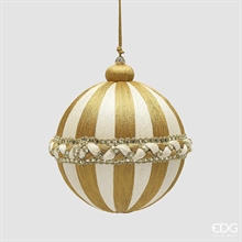 PALLINA DI NATALE TRECCIA BIANCO/ORO 12CM