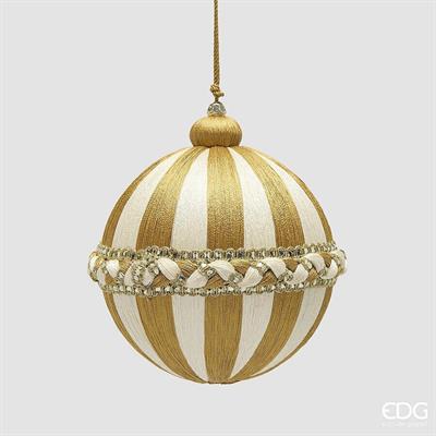 PALLINA DI NATALE TRECCIA BIANCO/ORO 12CM