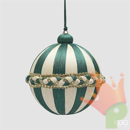PALLINA DI NATALE TRECCIA BIANCO/VERDE 12CM