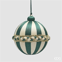 PALLINA DI NATALE TRECCIA BIANCO/VERDE 12CM