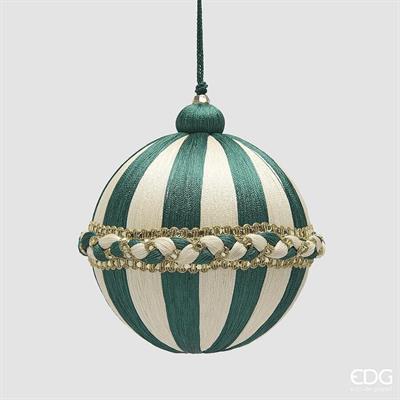 PALLINA DI NATALE TRECCIA BIANCO/VERDE 12CM