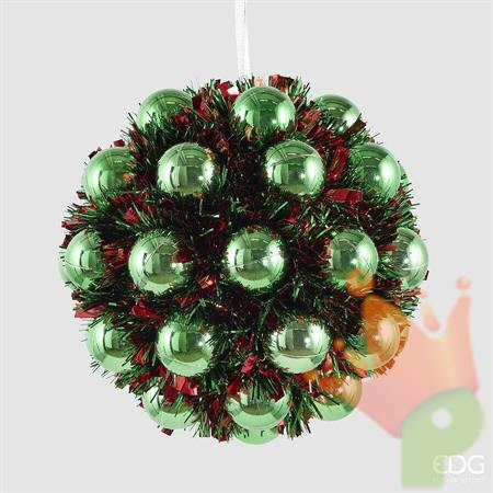 PALLINA DI NATALE CON PALLINE VERDE 20CM