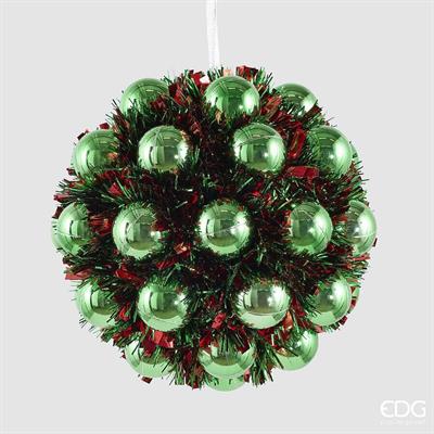 PALLINA DI NATALE CON PALLINE VERDE 20CM