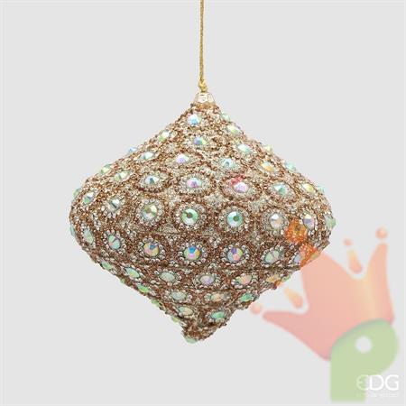 PENDENTE TROTTOLA CON PERLINE ORO 10CM