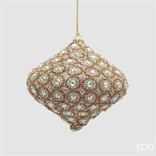 PENDENTE TROTTOLA CON PERLINE ORO 10CM