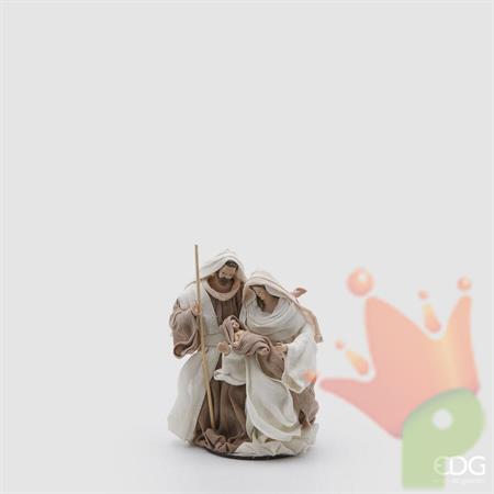 NATIVITA' CON BASE IN TESSUTO BEIGE 17CM