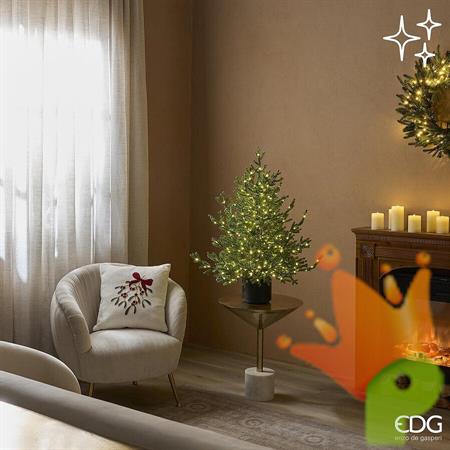 ALBERO DI NATALE CON VASO 90 CM PINO LUCCIOLE 400 RICE LED