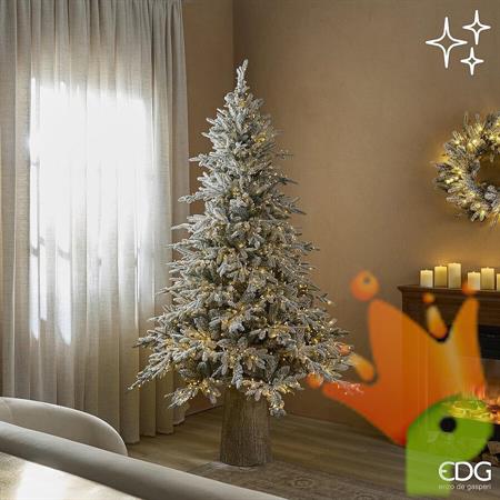 ALBERO DI NATALE INNEVATO 210 CM PINO CORTINA 2500 MINILED