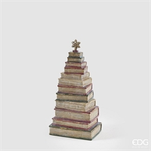 ALBERO NATALIZIO DI LIBRI CON STELLA 39X19X13CM