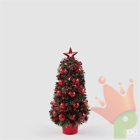 ALBERO DI NATALE DECORATO CON PALLINE ROSSO 32CM