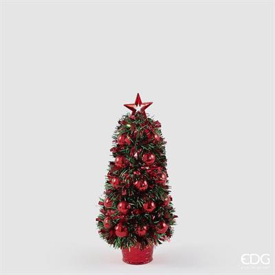 ALBERO DI NATALE DECORATO CON PALLINE ROSSO 32CM