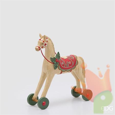 CAVALLO A DONDOLO NATALIZIO 35X32X12CM