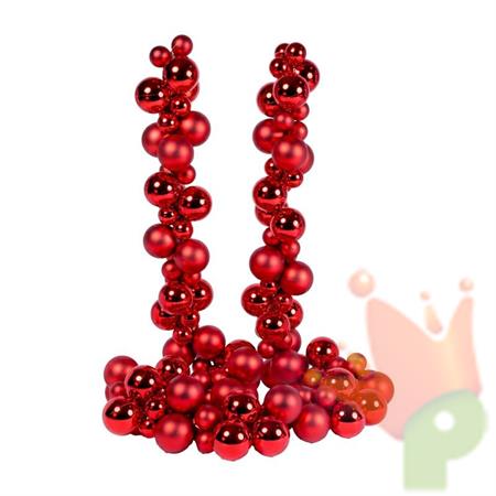 GHIRLANDA DI PALLINE ROSSO LUCIDO ED OPACO 180CM