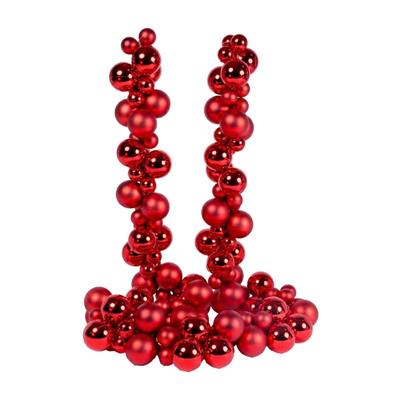 GHIRLANDA DI PALLINE ROSSO LUCIDO ED OPACO 180CM