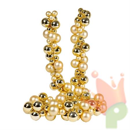 GHIRLANDA DI PALLINE ORO LUCIDO ED OPACO 180CM