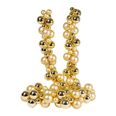 GHIRLANDA DI PALLINE ORO LUCIDO ED OPACO 180CM