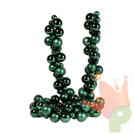 GHIRLANDA DI PALLINE VERDE LUCIDO ED OPACO 180CM