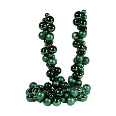 GHIRLANDA DI PALLINE VERDE LUCIDO ED OPACO 180CM