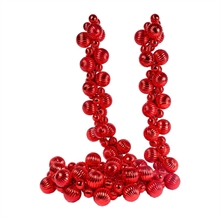 GHIRLANDA DI PALLINE TEXTURE ROSSO LUCIDO ED OPACO 180CM