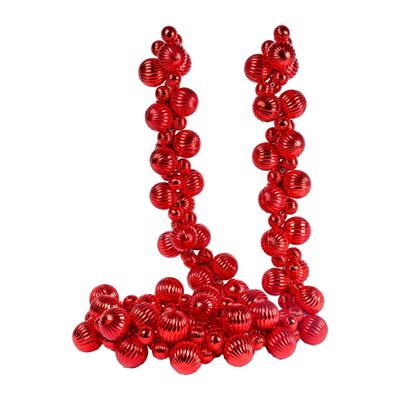GHIRLANDA DI PALLINE TEXTURE ROSSO LUCIDO ED OPACO 180CM