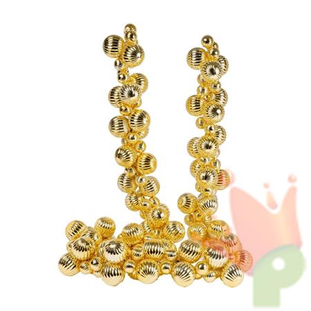GHIRLANDA DI PALLINE TEXTURE ORO LUCIDO ED OPACO 180CM