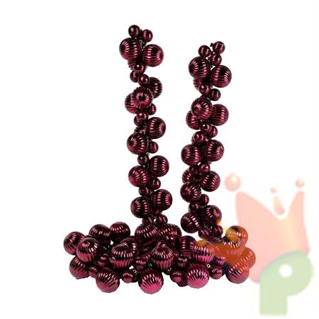 GHIRLANDA DI PALLINE TEXTURE BORDEAUX LUCIDO ED OPACO 180CM