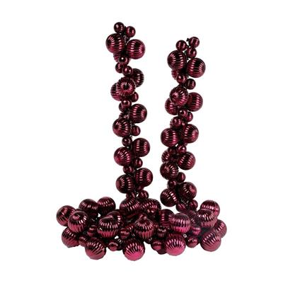 GHIRLANDA DI PALLINE TEXTURE BORDEAUX LUCIDO ED OPACO 180CM