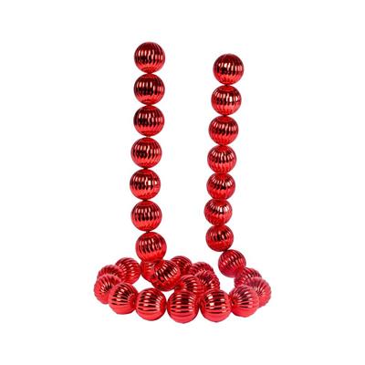 GHIRLANDA DI PALLINE TEXTURE ROSSO LUCIO ED OPACO 6X180CM