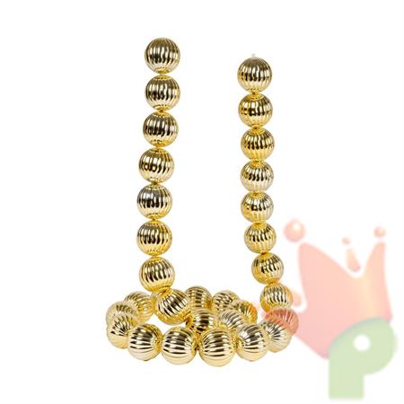 GHIRLANDA DI PALLINE TEXTURE ORO LUCIO ED OPACO 6X180CM