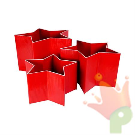 SET CONTENITORI STELLA IN METALLO ROSSO 44X42X31CM 3PZ
