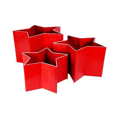 SET CONTENITORI STELLA IN METALLO ROSSO 44X42X31CM 3PZ