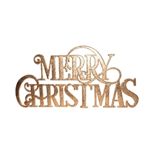 SCRITTA MERRY CHRISTMAS IN METALLO ORO GLITTERATO 59X120CM