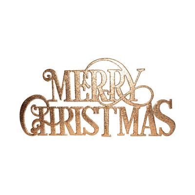 SCRITTA MERRY CHRISTMAS IN METALLO ORO GLITTERATO 59X120CM