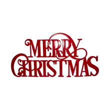 SCRITTA MERRY CHRISTMAS IN METALLO ROSSO GLITTERATO 59X120CM