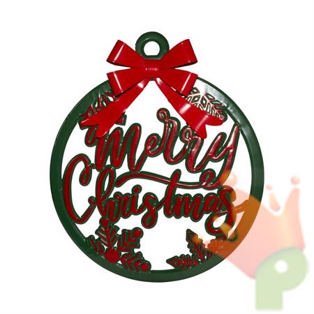 SFERA NATALIZIA CON SCRITTA MERRY CHRSTIMAS IN METALLO 70CM