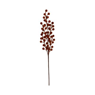 RAMO CON BACCHE FLOCCATE MARRONE 53CM