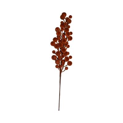 RAMO CON BACCHE FLOCCATE MARRONE 70CM