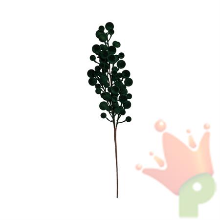 RAMO CON BACCHE FLOCCATE VERDE 70CM