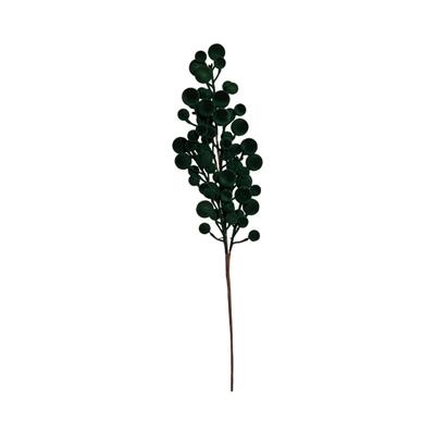 RAMO CON BACCHE FLOCCATE VERDE 70CM