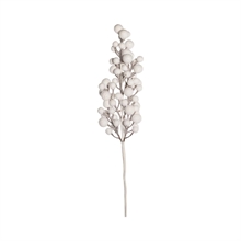 RAMO CON BACCHE FLOCCATE BIANCO 70CM