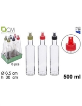 BOTTIGLIA CRISTAL ROTONDA CON POLVERIZZATORE 500 ML