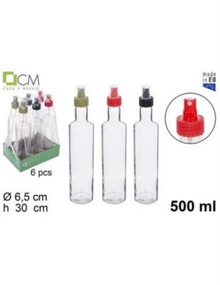 BOTTIGLIA CRISTAL ROTONDA CON POLVERIZZATORE 500 ML