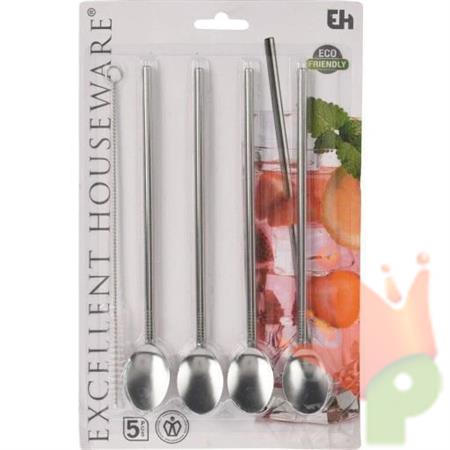 CANNUCCE CON CUCCHIAIO INOX 4 PZ