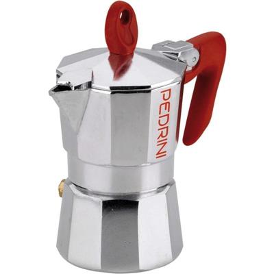 CAFFETTIERA BRILLANTATA MANICO ROSSO 1 TAZZA