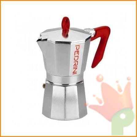 CAFFETTIERA BRILLANTATA 2 TZ MANICO ROSSO
