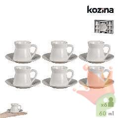 SET 6 TAZZINE CAFFè BIANCHE CON PIATTINO 60 ML